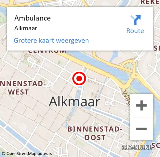 Locatie op kaart van de 112 melding: Ambulance Alkmaar op 29 mei 2024 15:53