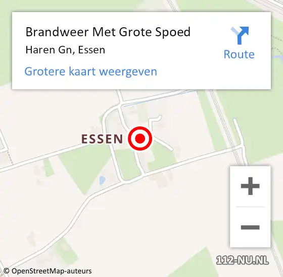 Locatie op kaart van de 112 melding: Brandweer Met Grote Spoed Naar Haren Gn, Essen op 29 mei 2024 16:17