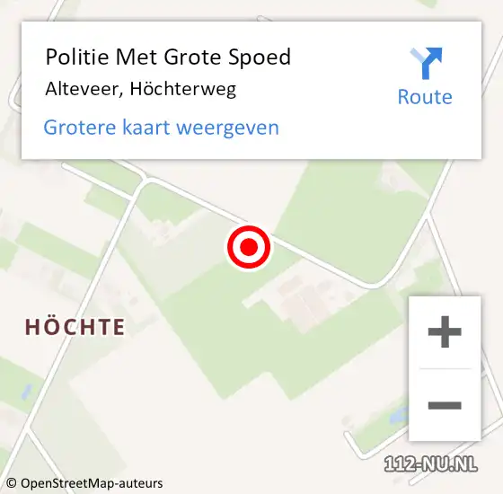 Locatie op kaart van de 112 melding: Politie Met Grote Spoed Naar Alteveer, Höchterweg op 29 mei 2024 16:41