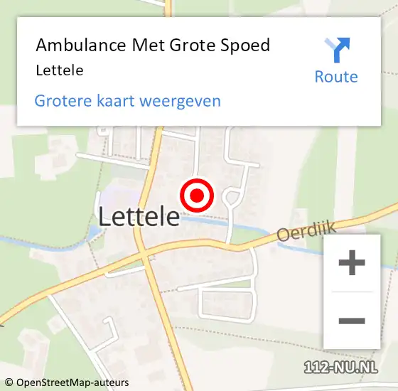 Locatie op kaart van de 112 melding: Ambulance Met Grote Spoed Naar Lettele op 29 mei 2024 17:25