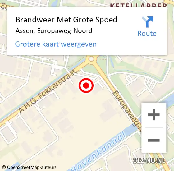 Locatie op kaart van de 112 melding: Brandweer Met Grote Spoed Naar Assen, Europaweg-Noord op 29 mei 2024 17:37