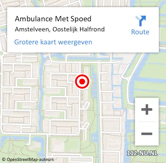 Locatie op kaart van de 112 melding: Ambulance Met Spoed Naar Amstelveen, Oostelijk Halfrond op 29 mei 2024 18:13