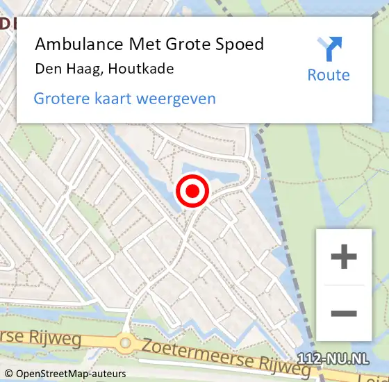 Locatie op kaart van de 112 melding: Ambulance Met Grote Spoed Naar Den Haag, Houtkade op 29 mei 2024 18:58