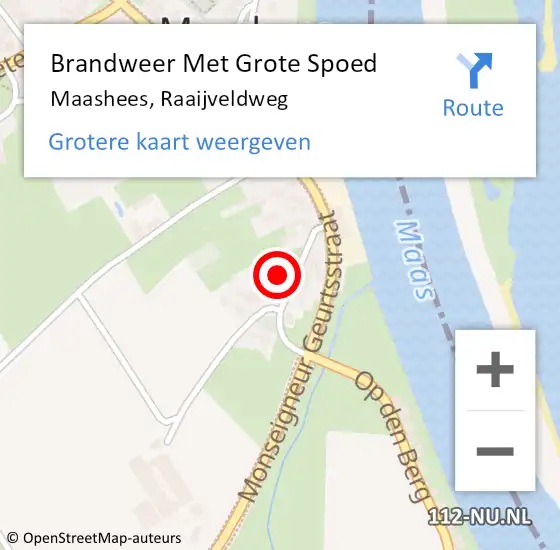 Locatie op kaart van de 112 melding: Brandweer Met Grote Spoed Naar Maashees, Raaijveldweg op 29 mei 2024 20:25