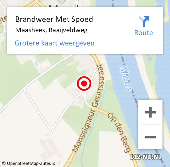 Locatie op kaart van de 112 melding: Brandweer Met Spoed Naar Maashees, Raaijveldweg op 29 mei 2024 20:28