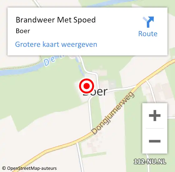 Locatie op kaart van de 112 melding: Brandweer Met Spoed Naar Boer op 29 mei 2024 20:53