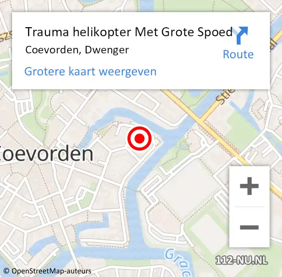 Locatie op kaart van de 112 melding: Trauma helikopter Met Grote Spoed Naar Coevorden, Dwenger op 29 mei 2024 20:57