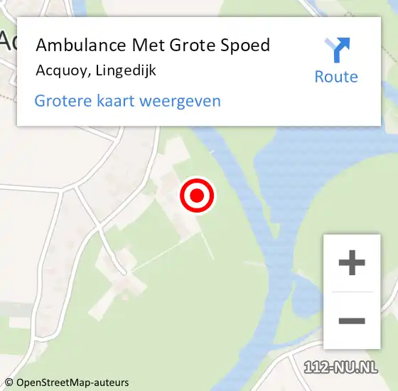 Locatie op kaart van de 112 melding: Ambulance Met Grote Spoed Naar Acquoy, Lingedijk op 7 oktober 2014 16:22