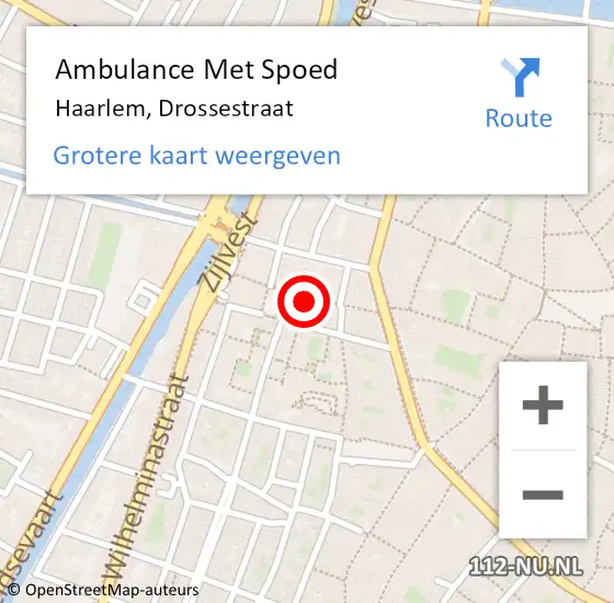 Locatie op kaart van de 112 melding: Ambulance Met Spoed Naar Haarlem, Drossestraat op 29 mei 2024 21:13