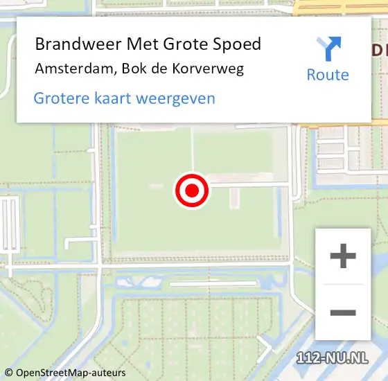 Locatie op kaart van de 112 melding: Brandweer Met Grote Spoed Naar Amsterdam, Bok de Korverweg op 29 mei 2024 21:37