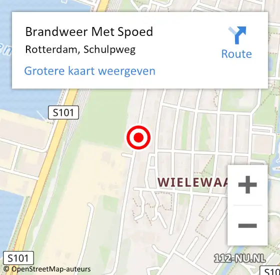 Locatie op kaart van de 112 melding: Brandweer Met Spoed Naar Rotterdam, Schulpweg op 29 mei 2024 21:39