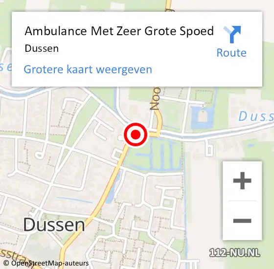 Locatie op kaart van de 112 melding: Ambulance Met Zeer Grote Spoed Naar Dussen op 29 mei 2024 23:11