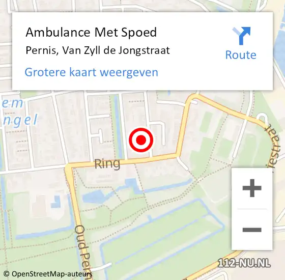 Locatie op kaart van de 112 melding: Ambulance Met Spoed Naar Pernis, Van Zyll de Jongstraat op 30 mei 2024 01:02