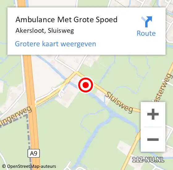 Locatie op kaart van de 112 melding: Ambulance Met Grote Spoed Naar Akersloot, Sluisweg op 30 mei 2024 02:44