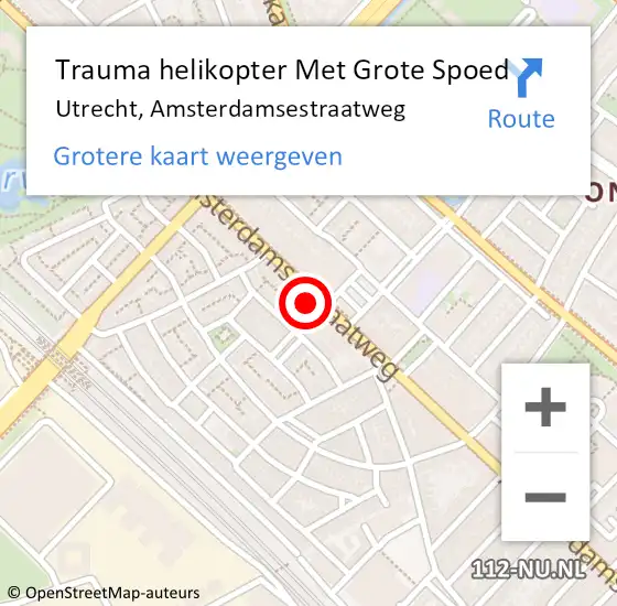 Locatie op kaart van de 112 melding: Trauma helikopter Met Grote Spoed Naar Utrecht, Amsterdamsestraatweg op 30 mei 2024 03:32