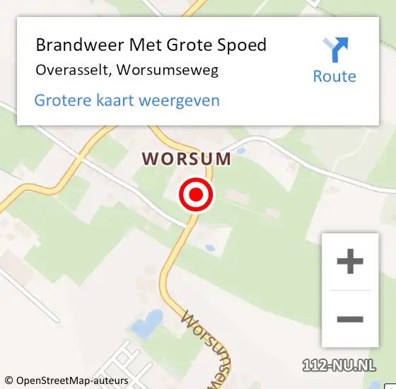 Locatie op kaart van de 112 melding: Brandweer Met Grote Spoed Naar Overasselt, Worsumseweg op 30 mei 2024 03:42