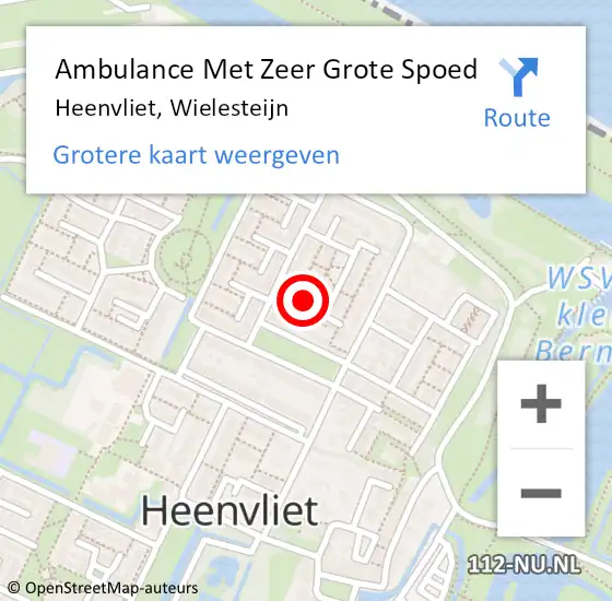 Locatie op kaart van de 112 melding: Ambulance Met Zeer Grote Spoed Naar Heenvliet, Wielesteijn op 30 mei 2024 04:16