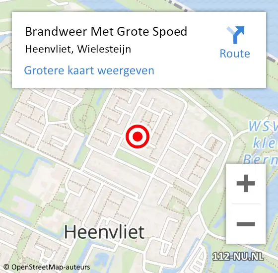 Locatie op kaart van de 112 melding: Brandweer Met Grote Spoed Naar Heenvliet, Wielesteijn op 30 mei 2024 04:16