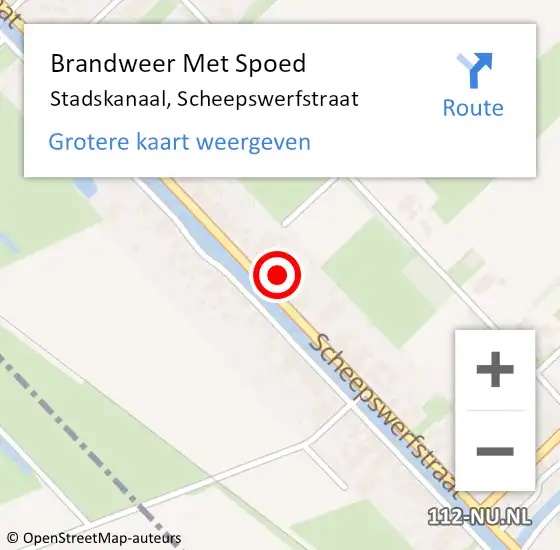 Locatie op kaart van de 112 melding: Brandweer Met Spoed Naar Stadskanaal, Scheepswerfstraat op 30 mei 2024 05:47