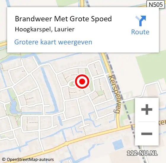 Locatie op kaart van de 112 melding: Brandweer Met Grote Spoed Naar Hoogkarspel, Laurier op 30 mei 2024 06:31