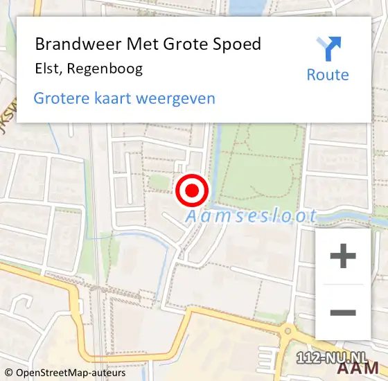 Locatie op kaart van de 112 melding: Brandweer Met Grote Spoed Naar Elst, Regenboog op 30 mei 2024 07:10