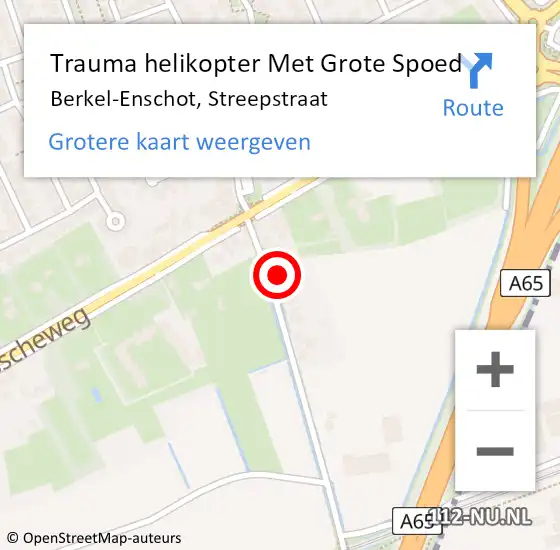 Locatie op kaart van de 112 melding: Trauma helikopter Met Grote Spoed Naar Berkel-Enschot, Streepstraat op 30 mei 2024 07:28