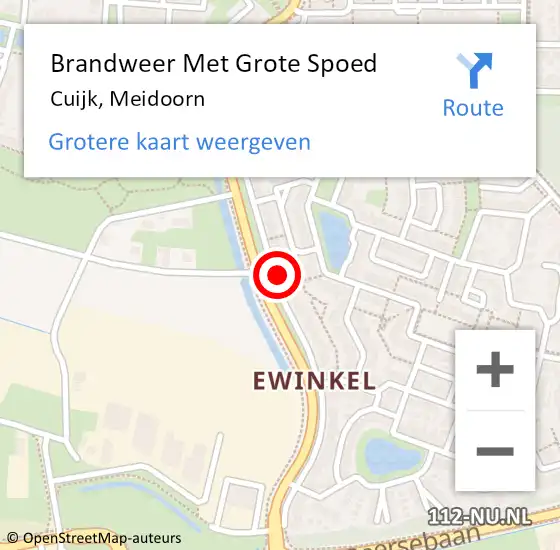 Locatie op kaart van de 112 melding: Brandweer Met Grote Spoed Naar Cuijk, Meidoorn op 30 mei 2024 08:48