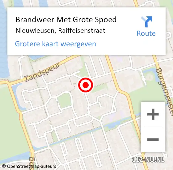 Locatie op kaart van de 112 melding: Brandweer Met Grote Spoed Naar Nieuwleusen, Raiffeisenstraat op 7 oktober 2014 17:00