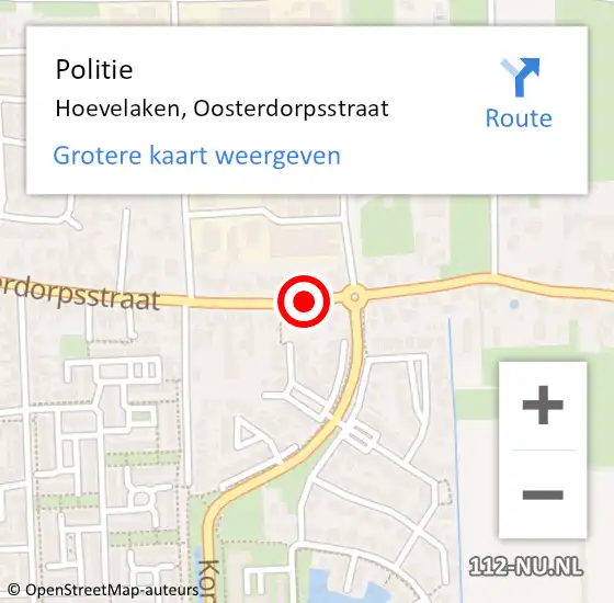 Locatie op kaart van de 112 melding: Politie Hoevelaken, Oosterdorpsstraat op 7 oktober 2014 17:00