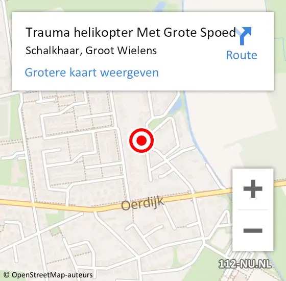 Locatie op kaart van de 112 melding: Trauma helikopter Met Grote Spoed Naar Schalkhaar, Groot Wielens op 30 mei 2024 09:54