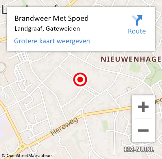 Locatie op kaart van de 112 melding: Brandweer Met Spoed Naar Landgraaf, Gateweiden op 30 mei 2024 10:01