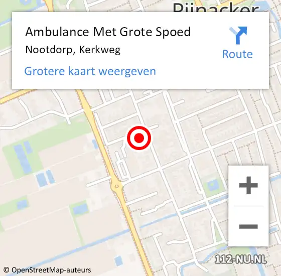 Locatie op kaart van de 112 melding: Ambulance Met Grote Spoed Naar Nootdorp, Kerkweg op 30 mei 2024 10:28