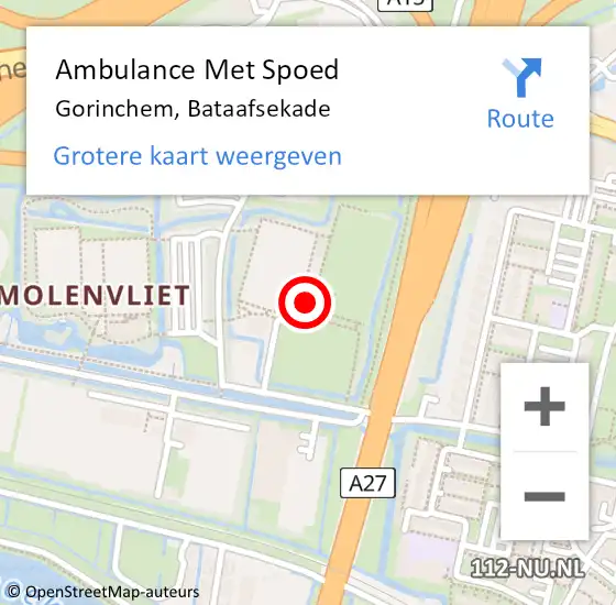 Locatie op kaart van de 112 melding: Ambulance Met Spoed Naar Gorinchem, Bataafsekade op 30 mei 2024 10:37