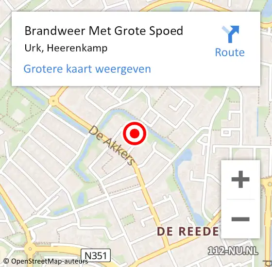 Locatie op kaart van de 112 melding: Brandweer Met Grote Spoed Naar Urk, Heerenkamp op 30 mei 2024 11:22