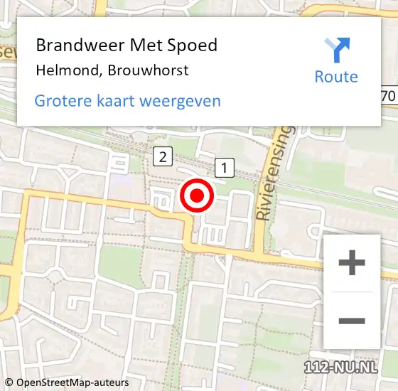 Locatie op kaart van de 112 melding: Brandweer Met Spoed Naar Helmond, Brouwhorst op 30 mei 2024 11:27