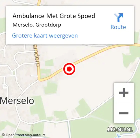 Locatie op kaart van de 112 melding: Ambulance Met Grote Spoed Naar Merselo, Grootdorp op 7 oktober 2014 17:24