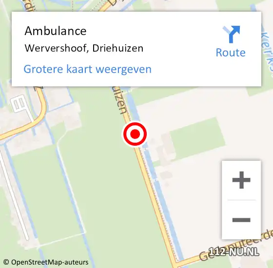 Locatie op kaart van de 112 melding: Ambulance Wervershoof, Driehuizen op 30 mei 2024 11:51