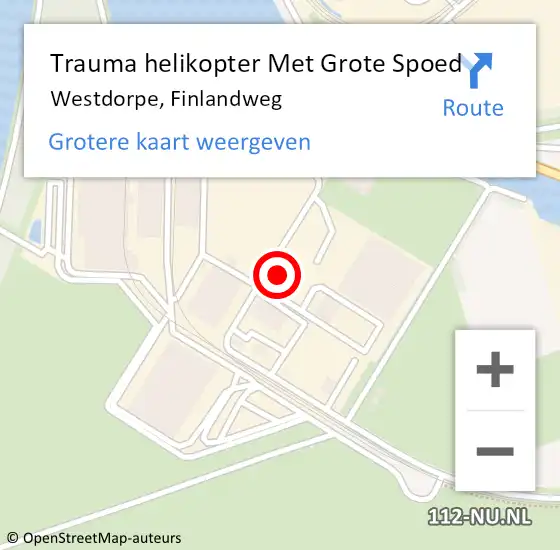 Locatie op kaart van de 112 melding: Trauma helikopter Met Grote Spoed Naar Westdorpe, Finlandweg op 30 mei 2024 12:04