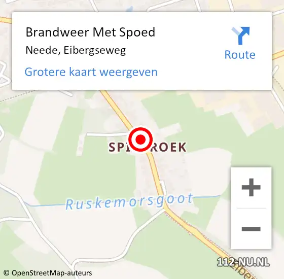 Locatie op kaart van de 112 melding: Brandweer Met Spoed Naar Neede, Eibergseweg op 30 mei 2024 12:30