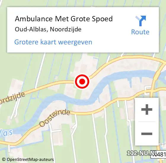 Locatie op kaart van de 112 melding: Ambulance Met Grote Spoed Naar Oud-Alblas, Noordzijde op 30 mei 2024 12:42