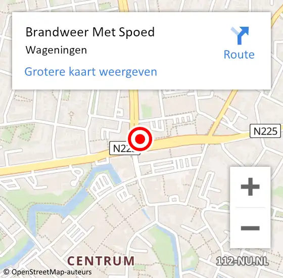 Locatie op kaart van de 112 melding: Brandweer Met Spoed Naar Wageningen op 30 mei 2024 12:48