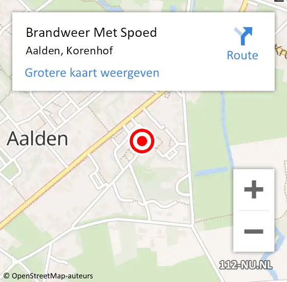 Locatie op kaart van de 112 melding: Brandweer Met Spoed Naar Aalden, Korenhof op 30 mei 2024 13:00