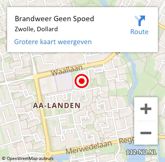 Locatie op kaart van de 112 melding: Brandweer Geen Spoed Naar Zwolle, Dollard op 30 mei 2024 13:19
