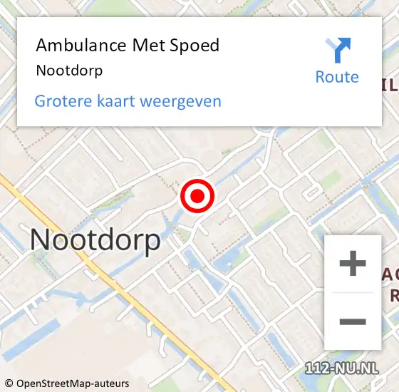 Locatie op kaart van de 112 melding: Ambulance Met Spoed Naar Nootdorp op 30 mei 2024 13:31