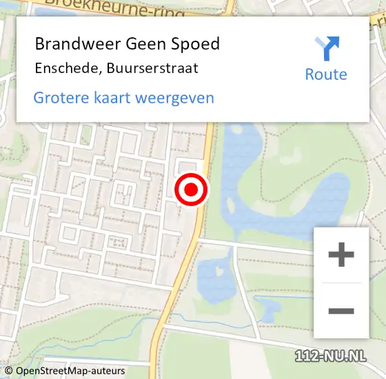 Locatie op kaart van de 112 melding: Brandweer Geen Spoed Naar Enschede, Buurserstraat op 30 mei 2024 14:10