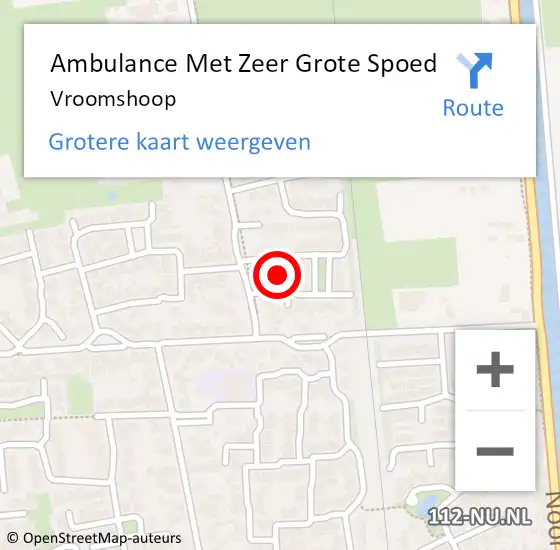 Locatie op kaart van de 112 melding: Ambulance Met Zeer Grote Spoed Naar Vroomshoop op 30 mei 2024 14:11