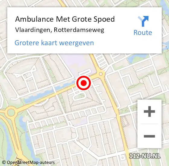 Locatie op kaart van de 112 melding: Ambulance Met Grote Spoed Naar Vlaardingen, Rotterdamseweg op 30 mei 2024 14:24