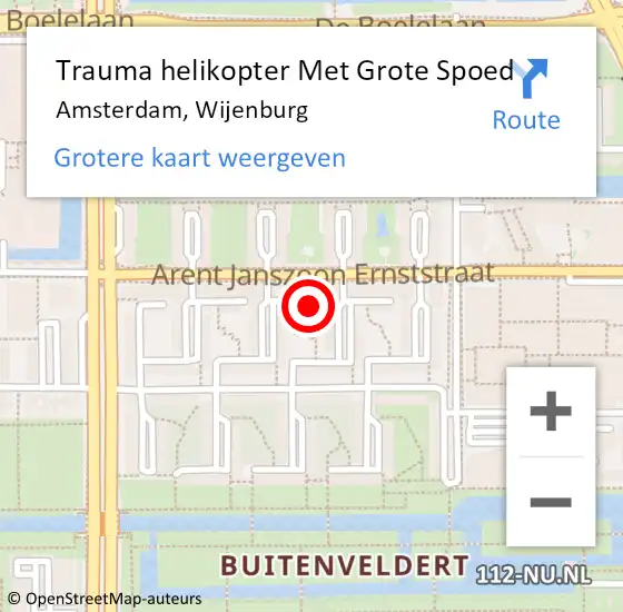 Locatie op kaart van de 112 melding: Trauma helikopter Met Grote Spoed Naar Amsterdam, Wijenburg op 30 mei 2024 14:28