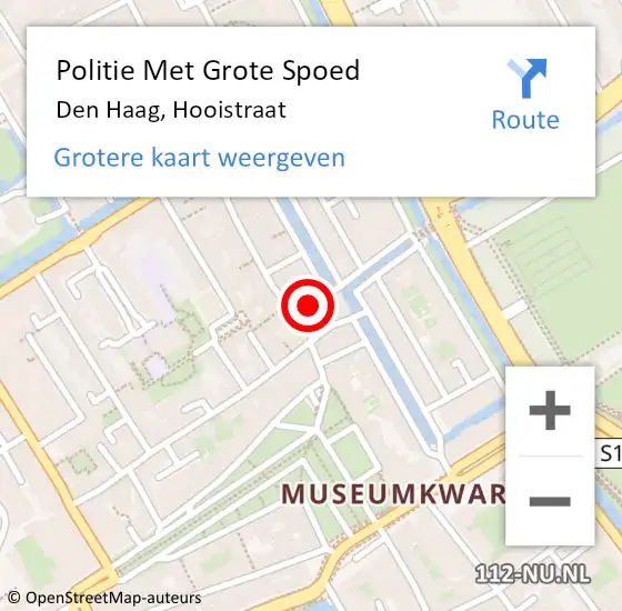 Locatie op kaart van de 112 melding: Politie Met Grote Spoed Naar Den Haag, Hooistraat op 30 mei 2024 14:35