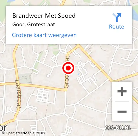 Locatie op kaart van de 112 melding: Brandweer Met Spoed Naar Goor, Grotestraat op 30 mei 2024 14:43